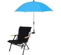 Chair Umbrella with Clamp Adjustable Beach Chair Umbrella Sunshade All Position Universal Parasol Portable Clip on Parasol for Patio Beach Stool Stroller Wheelchairs Golf Carts (Blue)