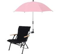 Chair Umbrella with Clamp Adjustable Beach Chair Umbrella Sunshade All Position Universal Parasol Portable Clip on Parasol for Patio Beach Stool Stroller Wheelchairs Golf Carts (Pink)
