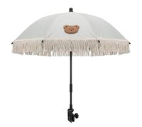 Chair Umbrella with Clamp, Portable Baby Stroller Sun Shade Adjustable Cute Bear Embroidery & Lace Stroller Umbrella for Outdoor Walk Clip on Chair