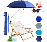 Chair Umbrella with Clamp Universal Adjustable 48 inches UPF 50+ Extra Large UV Protection Clip on Umbrella Clip on Parasol Clip on Wheelchair Umbrella for Patio,Beach Chairs Stroller Golf Carts
