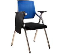 Chair with Desk Attached Portable, Task Office Chair with Arms, Metal Folding Chair with Right Handed Tablet Arm Shelf and Cup Holder Mesh Home Office Chair for Adul,Blue