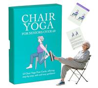 Chair Workout Chart | Chair Exercises Deck for Seniors over 60 | Yoga Poses Chart for Office Home Body Training Adults Men Women Elderly