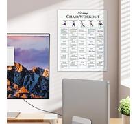 Chair Yoga, 30-Day Fitness Poster, Chair Yoga Poster, for Adults Travel Working Family Friends Sports Athletes Gym Fitness Strength Bodybuilding Beginners