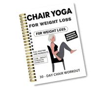 Chair Yoga Book for Seniors Over 60, Black Cover with Exercise Chart, Easy Poses for Weight Loss and Balance, Perfect for Elderly Men and Women