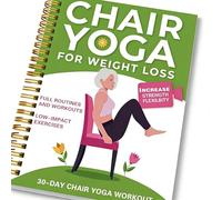 Chair Yoga Book for Seniors Over 60, Easy Chair Exercises Chart with Balance and Stretching Guide, Green Cover Workout Book for Weight Loss and Mobility