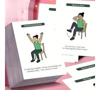 Chair Yoga Card Set for Seniors & Beginners - 12 Easy Stretching Pose Cards with Illustrated Guidelines, Gentle Home Workouts, Boxed Fitness Deck