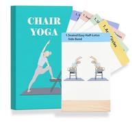 Chair Yoga Cards with Solid Wood Stand for Seniors & Older Adults | 50 Large Print Exercises with 5 Guided Routines | The Perfect Chair Yoga Gift for Balance, Strength & Flexibility
