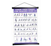 Chair Yoga Chart, 11.8x15.7" Water-resistant Chair Workout Chart Scroll | Water-resistant fabric, easy hanging, clear senior moves, for home & fitness spaces