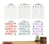 Chair Yoga Chart, 30-Day Fitness Poster | Yoga Poses Poster,for Adults Travel Working Family Friends Sports Athletes Gym Fitness Strength Bodybuilding Beginners