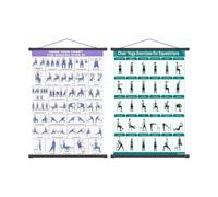 Chair Yoga Chart - Exercise Poster | Chair Exercise Chart for Seniors and Beginners with Multiple Poses, Foldable Wall Mount Pilates Stretching Guide for Home Gym and Office, 40x60cm Art Cloth