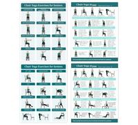 Chair Yoga Chart - Fitness Stretching Cards |Piece Exercise Guide With Balance Function, Compact Flexibility Aid With Daily Use, Home Gym Office Bedroom Living Room Workout Chart For Beginners Women