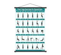 Chair Yoga Chart for Seniors - Gentle Stretching and Mobility | Foldable Poster Wall Mounted with Hanging Bar | For Elderly Adults, Beginners, Fitness Enthusiasts, Home Gym Office Workout