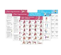 Chair Yoga Chart, Pose Skills Mastery, 29x21x1cm, Laminated Gentle Seated Exercise Charts, Gentle Yoga Guide With Seated Poses, Wide Applications, For Senior And Beginners