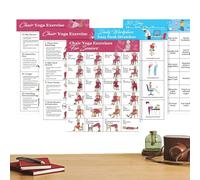 Chair Yoga Chart,Seated Exercise Poster Instruction | No Drilling Chair Workout Chart for Pilates, Weight Loss, Strength Training, Yoga, Adults, Seniors, Beginners, Home, Workplace