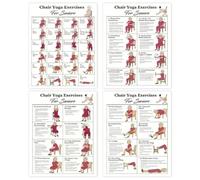 Chair Yoga Chart - Stretching Guide for Mobility | 10x8in Paper Poster, Visual Aid for Flexibility, Exercise Routine Seniors, Fitness Poster Living, Helpful Tool Balance