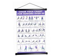 Chair Yoga Chart Water-resistant Chair Workout Chart Scroll, 11.8x15.7 | Water-resistant fabric, easy hanging, clear senior moves, for home & fitness spaces