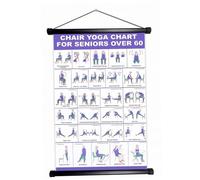 Chair Yoga Chart Water-resistant Chair Workout Chart Scroll, 11.8x15.7 | Water-resistant fabric, easy hanging, clear senior moves, for home & fitness spaces