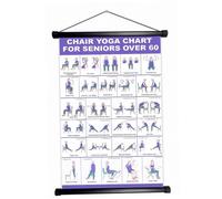 Chair Yoga Chart Water-resistant Chair Workout Chart Scroll, 11.8x15.7 | Water-resistant fabric, easy hanging, clear senior moves, for home & fitness spaces