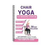 Chair Yoga for Seniors Over 60, 30-Day Challenge Gentle Seated Yoga Exercises Guidebook, Step-by-Step Fitness Planners Instructions Books for Seniors Beginners - 8.2″ x 5.5″ Pink Yoga Book