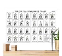 Chair Yoga Poster - 45x30cm Tai Exercise Chart For Seniors And Beginners | Instructional Practice Wall Art For Home Gym And Bedroom | Easy To Read Seated Fitness Guide Fr Daily Mobility