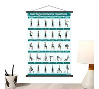Chair Yoga Poster,Foldable Beginner Friendly,Chair Pilates Chart Stretching Poster - for Home Gym Office Bedroom Mobility Workout Pilates Fitness Stretching