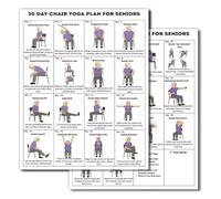 Chair Yoga Poster, Senior Fitness Chart with Seated Exercise Guide Poster
