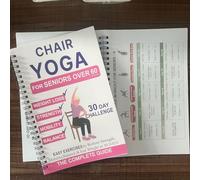 Chair Yoga Spiral Notebook for Easy Weight Loss, 30-Day Fitness Programme with 15-Minute Daily Home Workouts for Beginners Toning, Low-Impact Seated Exercises for Mobility Strength (Pink)