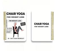Chair Yoga Spiral Notebook for Easy Weight Loss, 30-Day Fitness Programme with 15-Minute Daily Home Workouts for Beginners Toning, Low-Impact Seated Exercises for Mobility Strength (White)