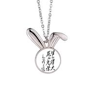 Chairman Mao China Quotations Black Rabbit Necklace Pendant Bunny Animal Jewelry Gift