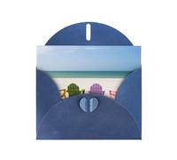 Chairs Beside The Blue Sea Sky Blue prints Greeting Cards 6x4-inch with Envelope | Perfect for writing greetings and thank-you notes