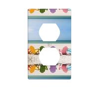 Chairs Beside The Blue Sea Sky Electrical Outlet Covers, Standard Size 1-Gang 4.50" X 2.76", Unbreakable Polycarbonate Thermoplast