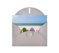 Chairs Beside The Blue Sea Sky Gray prints Greeting Cards 6x4-inch with Envelope | Perfect for writing greetings and thank-you notes