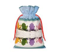 Chairs Beside The Blue Sea Sky Hemp Bundle Gift Bag,Christmas Bags Holiday Wrapping Bag For Christmas Party