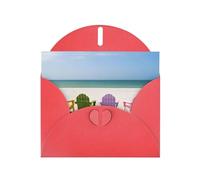 Chairs Beside The Blue Sea Sky Red prints Greeting Cards 6x4-inch with Envelope | Perfect for writing greetings and thank-you notes
