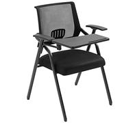 Chairs Training Chair With Writing Pad Foldable Rest Chair Conference Room Meeting Office Chair School Procurement Exam Chairs (Color : Black, Size : 51 * 54 * 86cm)
