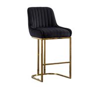 chairus Bar Stools Set of 2 Velvet Counter Chairs with Backrest Breakfast Bar Stools for Kitchen