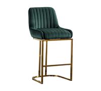 chairus Bar Stools Set of 2 Velvet Counter Chairs with Backrest Breakfast Bar Stools for Kitchen