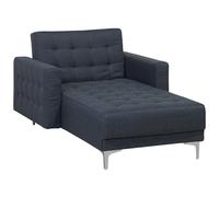 Beliani Fabric Chaise Lounge Dark Grey Aberdeen, Grey