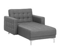 Beliani Fabric Chaise Lounge Grey Aberdeen, Grey