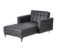 Beliani Faux Leather Chaise Lounge Black Aberdeen, Black