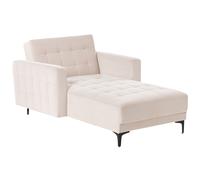 Chaise Longue ABERDEEN Velvet Light Beige