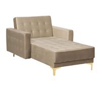 Chaise Longue ABERDEEN Velvet Sand Beige