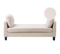 Beliani Chaise Longue Archiane Fabric Off-White