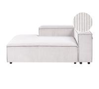 Beliani Chaise Lounge ARDAL Corduroy Off-White Right Hand, White