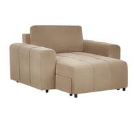 Chaise Longue INNVIK Fabric Brown with Storage