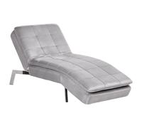 Chaise Longue LOIRET Velvet Light Grey