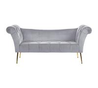 Chaise Longue NANTILLY Velvet Light Grey