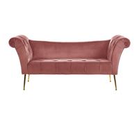 Beliani Velvet Chaise Lounge Pink Nantilly, Pink