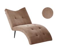 Beliani Chaise Longue Quilly Corduroy Dark Beige