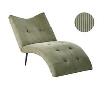 Chaise Longue QUILLY Corduroy Green